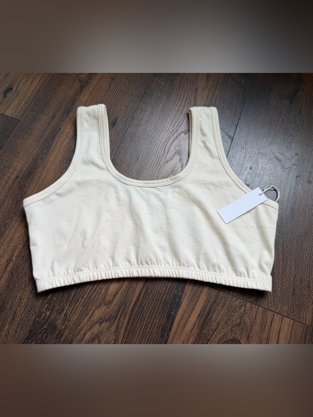 ARQ Women’s Wide Strap Bra Cotton Neutral NWT Size Large